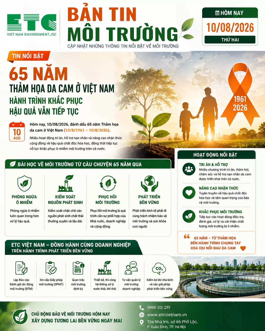 65 NĂM THẢM HỌA DA CAM Ở VIỆT NAM: HÀNH TRÌNH KHẮC PHỤC HẬU QUẢ VÀ BẢO VỆ MÔI TRƯỜNG